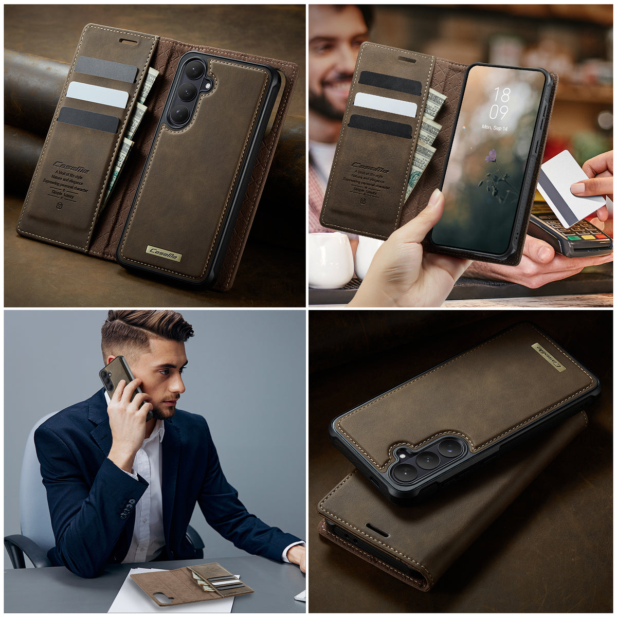 CASEME For Samsung Galaxy S26 Magnetic Case  C49 RFID Blocking Detachable Wallet Leather Phone Cover
