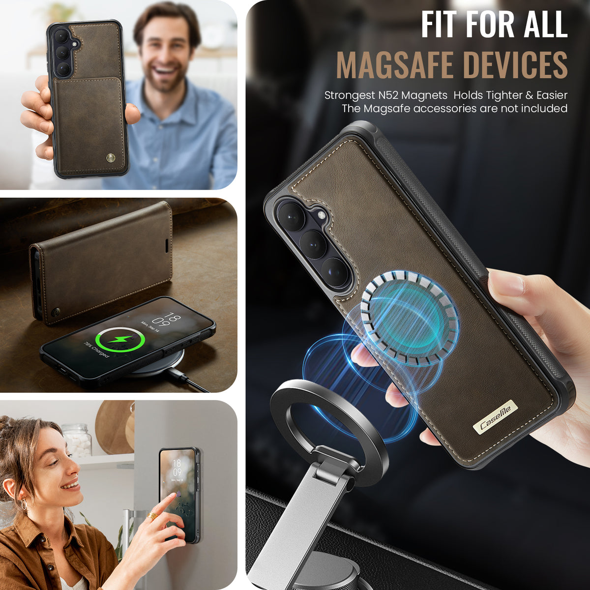 CASEME For Samsung Galaxy S26 Magnetic Case  C49 RFID Blocking Detachable Wallet Leather Phone Cover