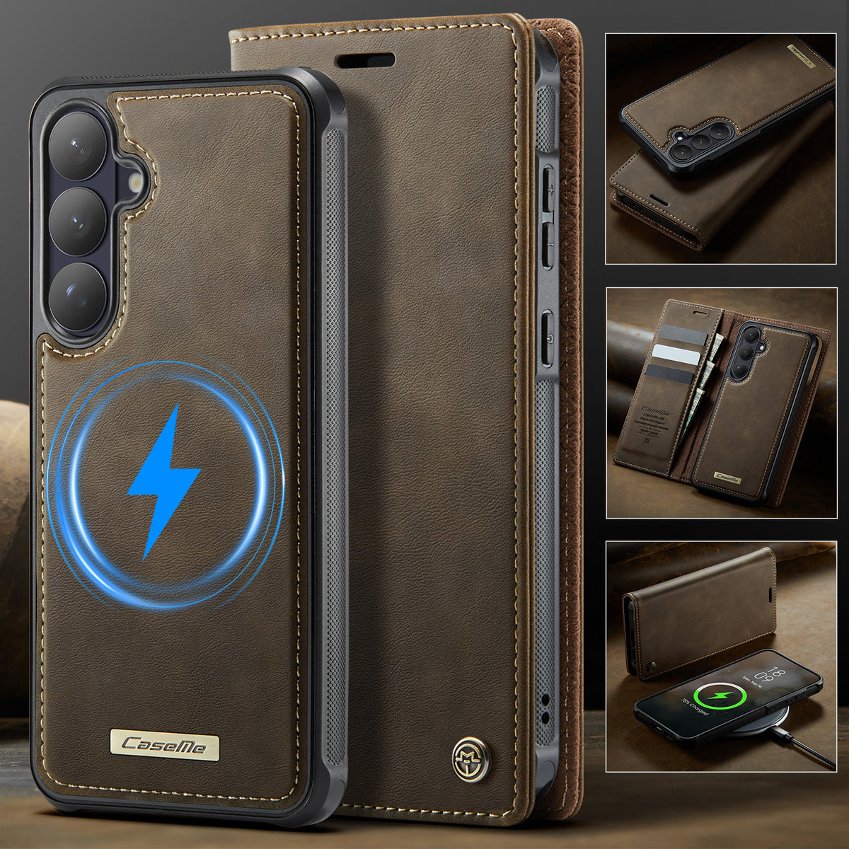 CASEME For Samsung Galaxy S26 Magnetic Case  C49 RFID Blocking Detachable Wallet Leather Phone Cover