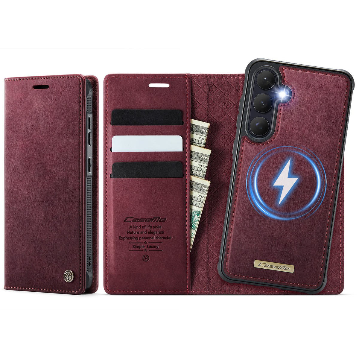 CASEME For Samsung Galaxy S26 Magnetic Case  C49 RFID Blocking Detachable Wallet Leather Phone Cover