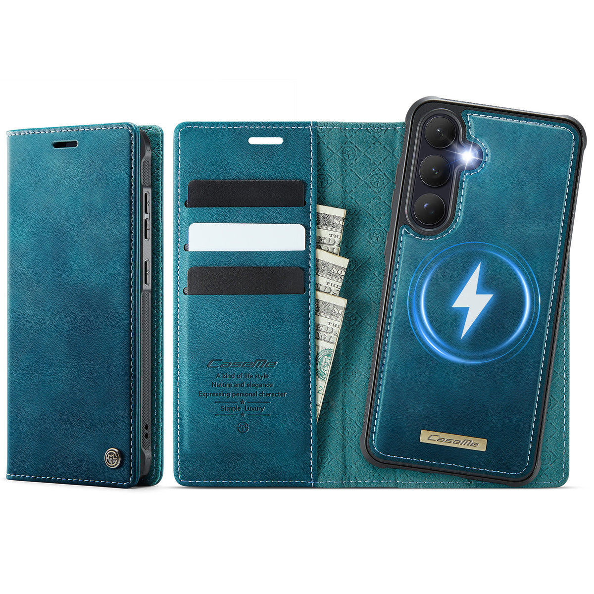 CASEME For Samsung Galaxy S26 Magnetic Case  C49 RFID Blocking Detachable Wallet Leather Phone Cover