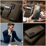 CASEME til Samsung Galaxy S26+ magnetisk cover C49 med RFID-blokering og aftageligt læderpung-etui