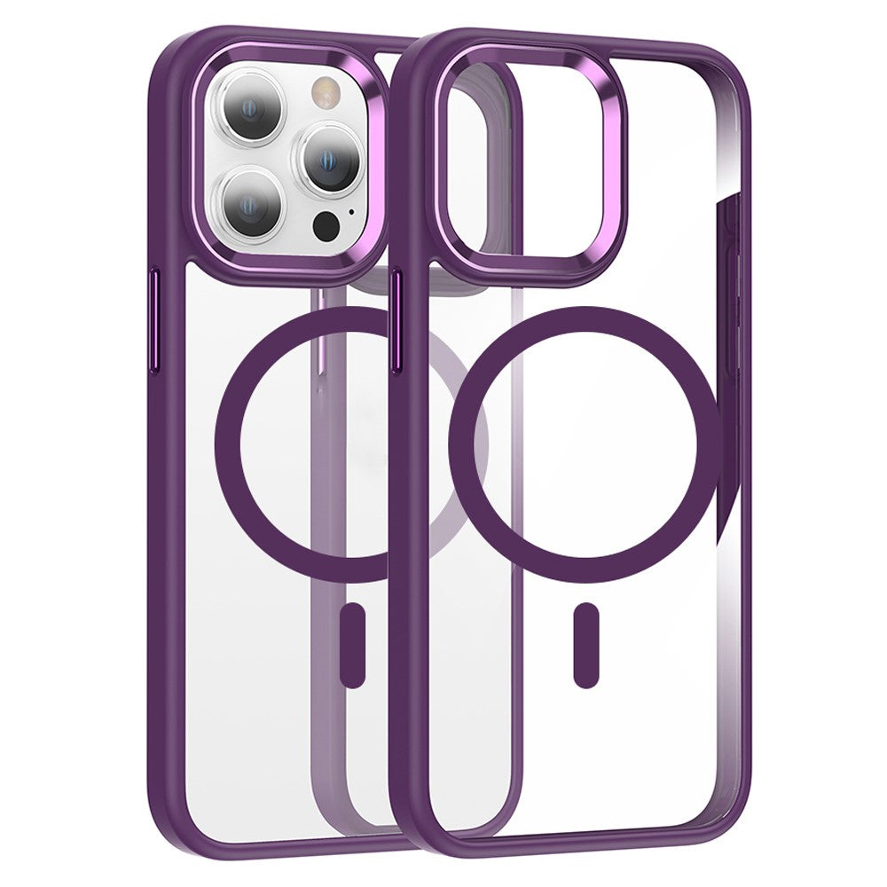 For iPhone 14 Pro Max Magnetic Case TPU + PC Clear Protective Phone Cover Compatible with MagSafe