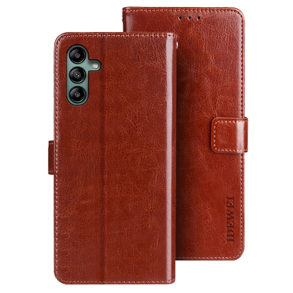 IDEWEI Til Samsung Galaxy A04s 4G (164.7mm) Telefonbeskyttelsescover Crazy Horse-tekstur Ridsefast PU-læder Flip Stand Pungcover