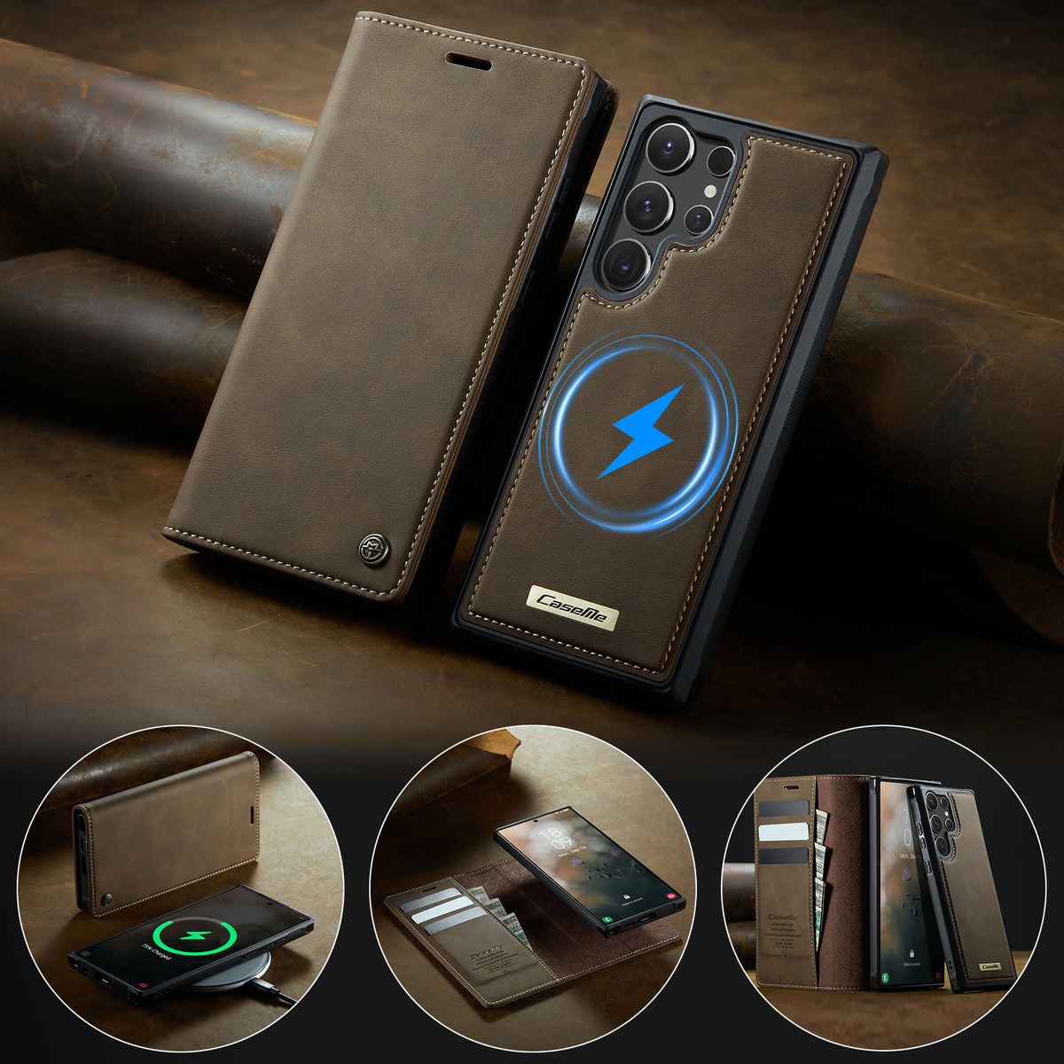 CASEME For Samsung Galaxy S26 Ultra Magnetic Case C49 RFID Blocking Detachable Wallet Leather Phone Cover