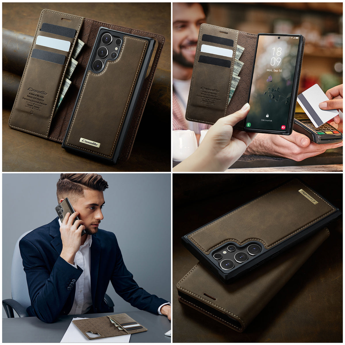 CASEME For Samsung Galaxy S26 Ultra Magnetic Case C49 RFID Blocking Detachable Wallet Leather Phone Cover