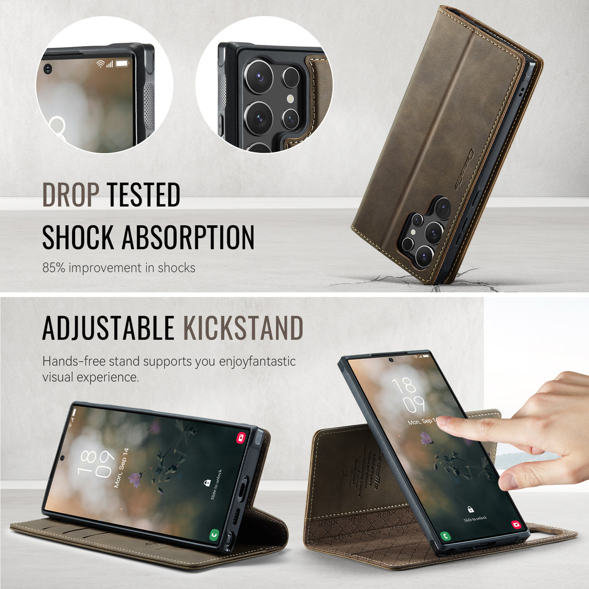 CASEME For Samsung Galaxy S26 Ultra Magnetic Case C49 RFID Blocking Detachable Wallet Leather Phone Cover