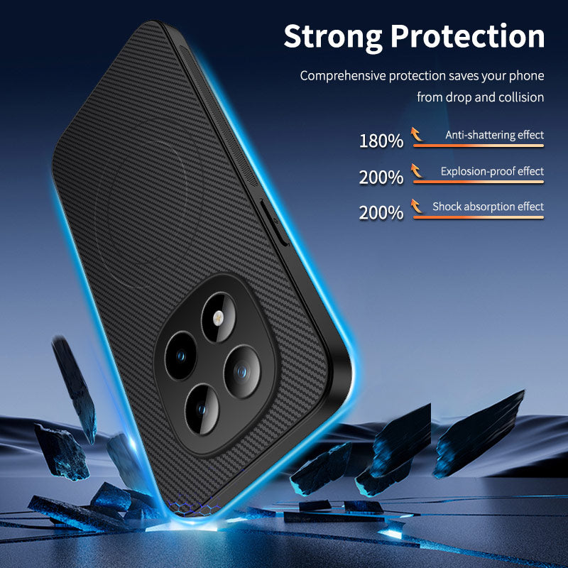 WANLONFENG For Xiaomi Poco M8 5G / Redmi Note 15 5G (Global) Magnetic Case  TQ Series Carbon Fiber Texture PC TPU Phone Cover