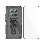 WANLONFENG For Xiaomi Poco M8 5G / Redmi Note 15 5G (Global) Phone Case PC TPU Back Cover Kickstand with Tempered Glass
