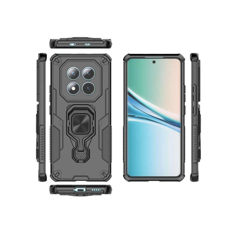 WANLONFENG For Xiaomi Poco M8 5G / Redmi Note 15 5G (Global) Phone Case PC TPU Back Cover Kickstand with Tempered Glass