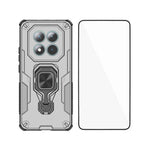 WANLONFENG For Xiaomi Poco M8 5G / Redmi Note 15 5G (Global) Phone Case PC TPU Back Cover Kickstand with Tempered Glass