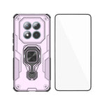 WANLONFENG For Xiaomi Poco M8 5G / Redmi Note 15 5G (Global) Phone Case PC TPU Back Cover Kickstand with Tempered Glass
