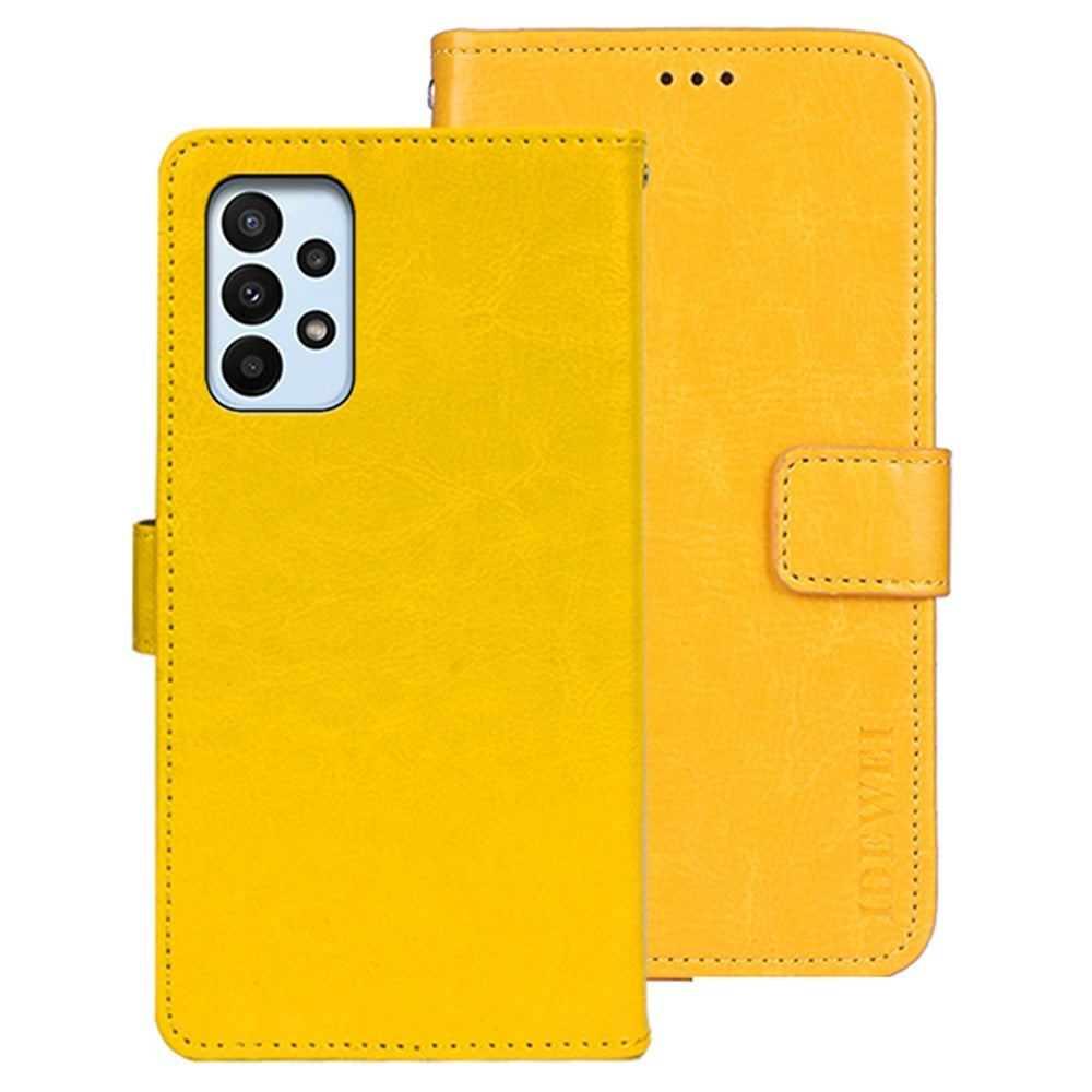 IDEWEI For Samsung Galaxy A23 4G / A23 5G (Global Version) Anti-scratch PU Leather Flip Stand Wallet Cover Crazy Horse Texture Phone Protective Case