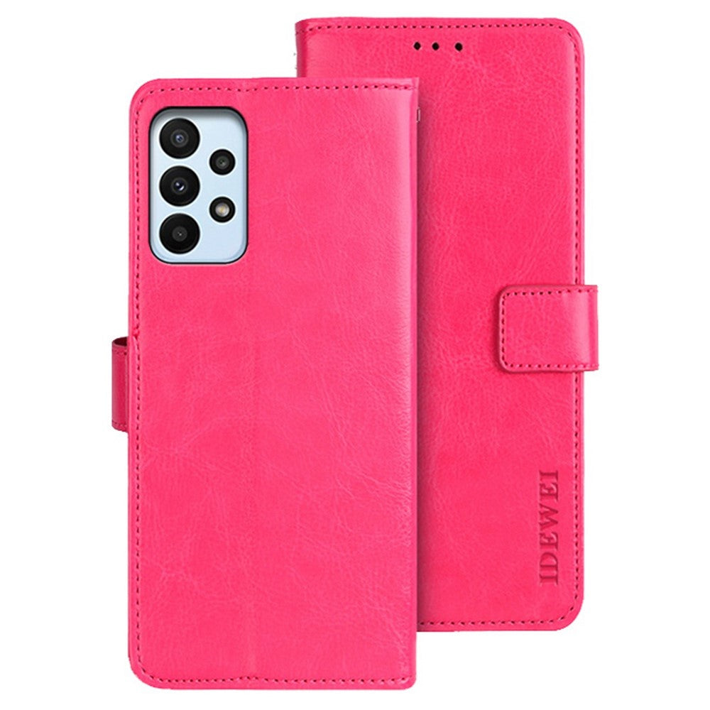 IDEWEI For Samsung Galaxy A23 4G / A23 5G (Global Version) Anti-scratch PU Leather Flip Stand Wallet Cover Crazy Horse Texture Phone Protective Case