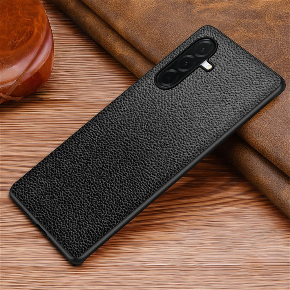Til Samsung Galaxy A56 5G Cover Litchi-tekstur PU-læderbelagt PC + TPU Beskyttende Telefon Bagcover