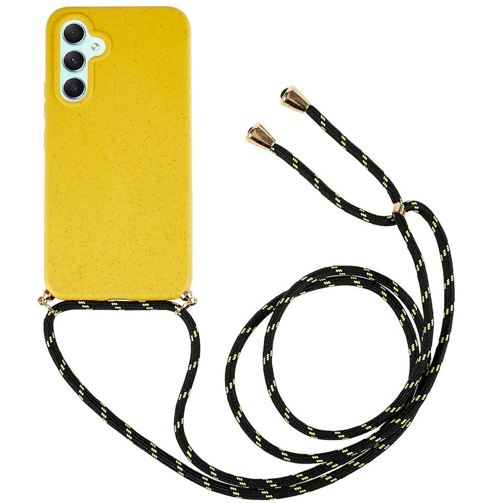 For Samsung Galaxy S26+ Case Biodegradable Wheat Straw + TPU Eco-Friendly Phone Cover with Lanyard
