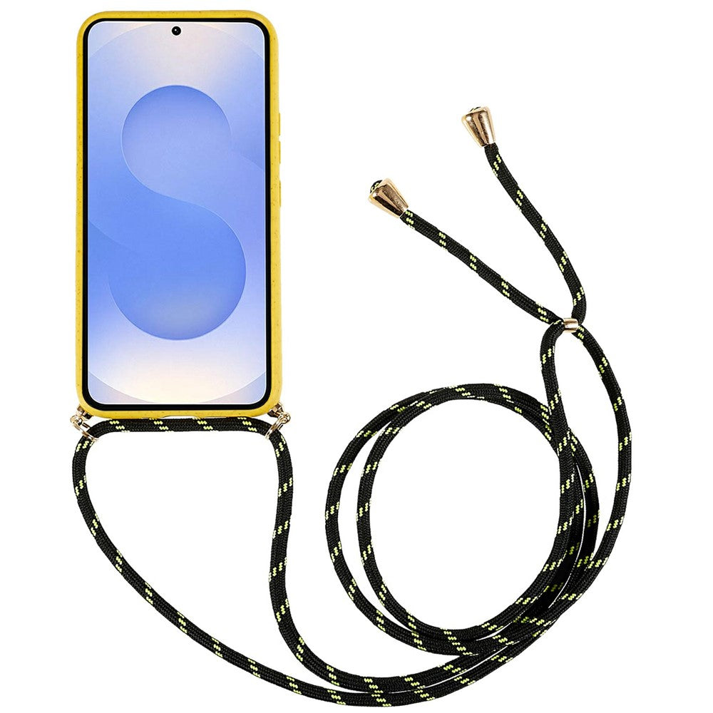 Samsung Galaxy S26+ Bakskal Vetestrå + Stötsäkert TPU-fodral med Justerbart Snodd