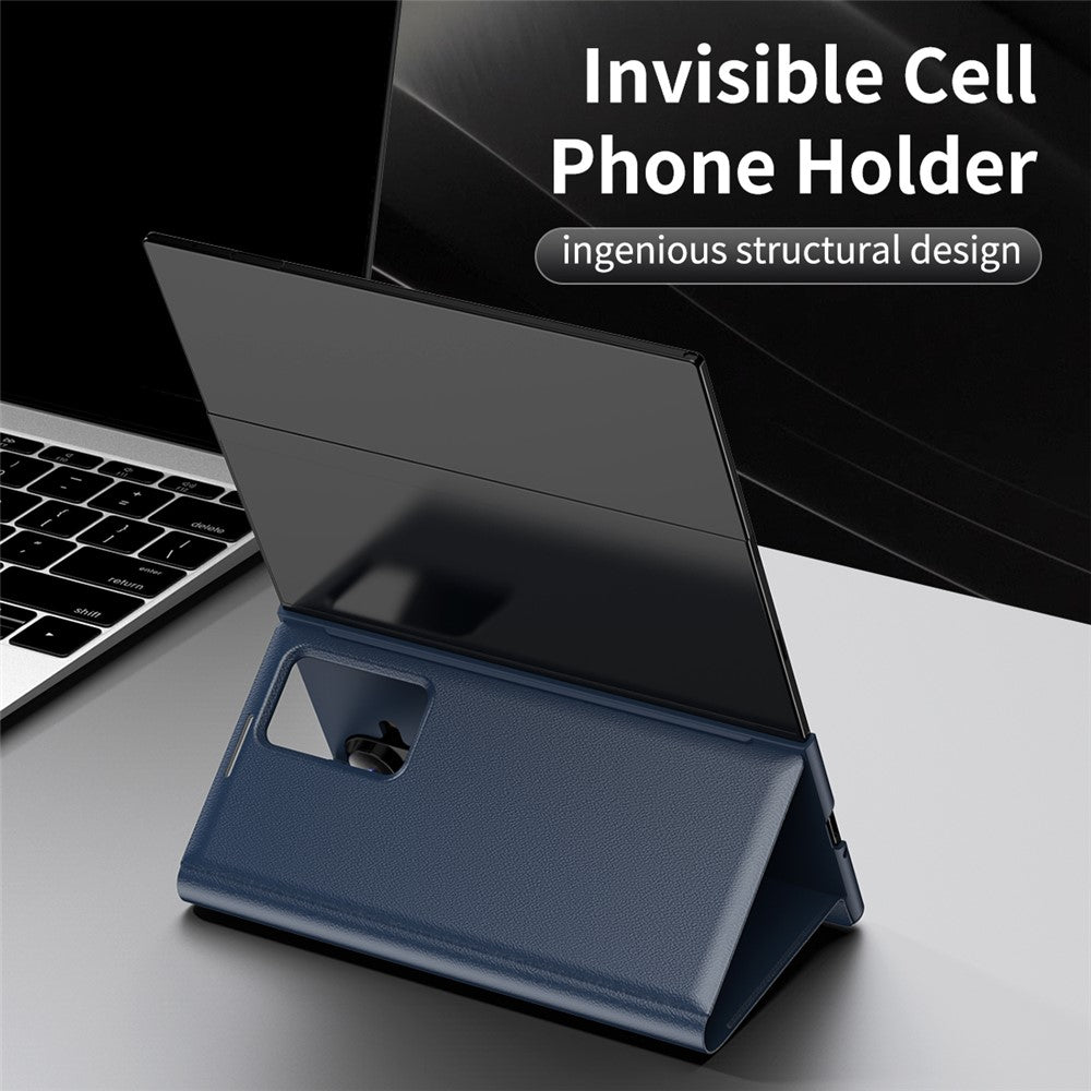 Til Samsung Galaxy Z TriFold 5G Etui med Kortholder Smart View Vindue Læder Telefoncover