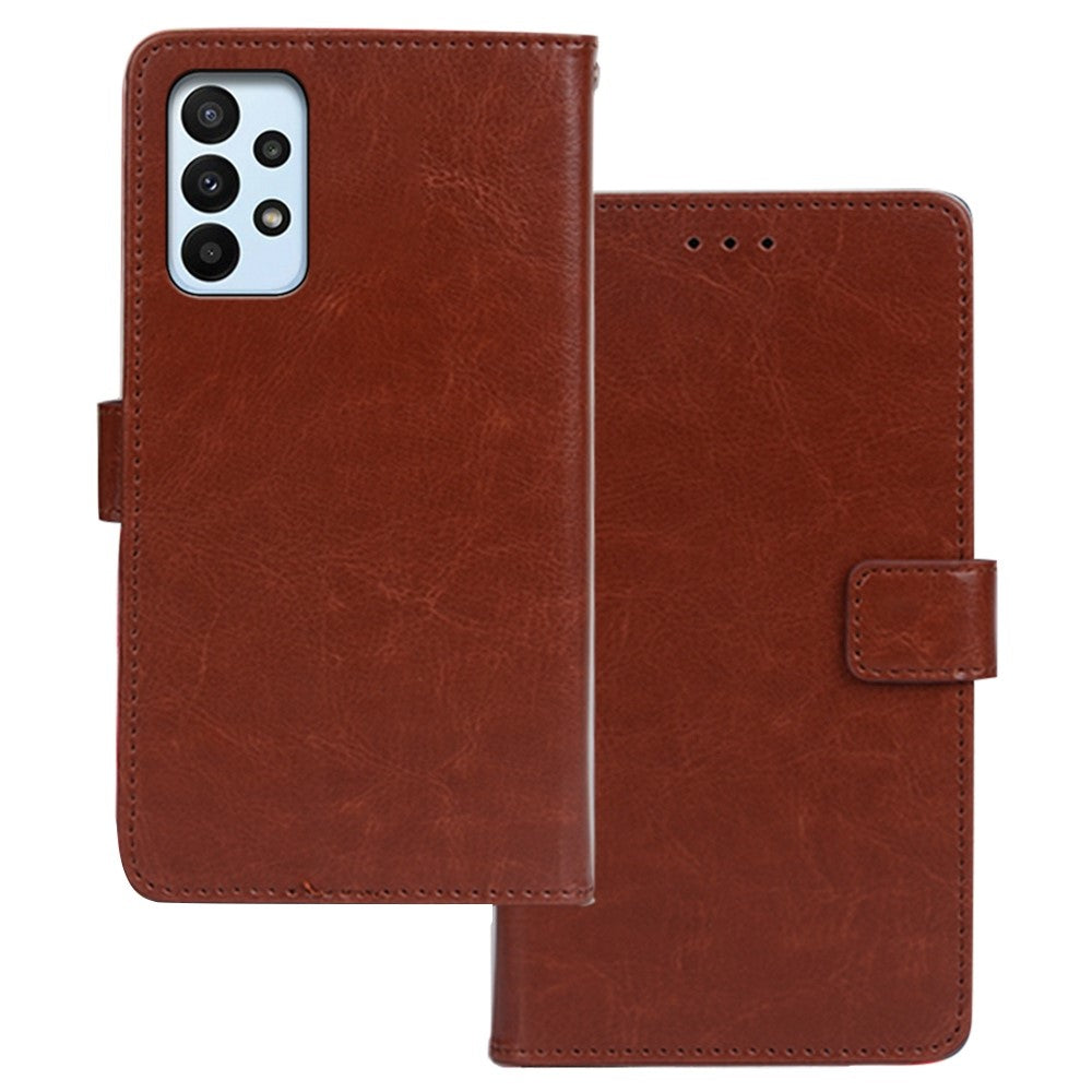 IDEWEI til Samsung Galaxy A23 4G / A23 5G (global version) Stødsikkert pung-telefoncover med magnetlukning, Crazy Horse-tekstur, PU-læder flipcover med stativfunktion