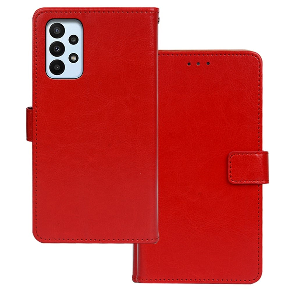 IDEWEI til Samsung Galaxy A23 4G / A23 5G (global version) Stødsikkert pung-telefoncover med magnetlukning, Crazy Horse-tekstur, PU-læder flipcover med stativfunktion
