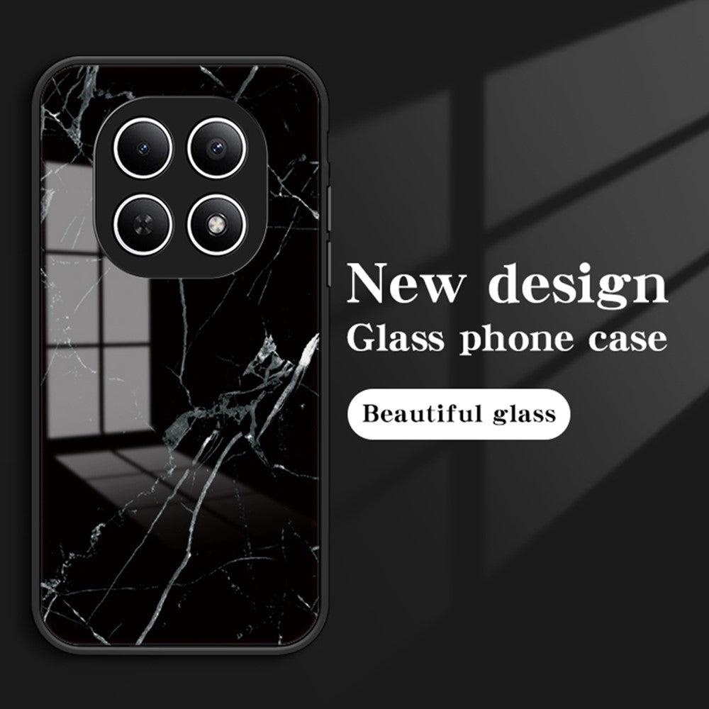mobilskal för Xiaomi Poco M8 5G / Redmi Note 15 5G (Global) Marmormönster Härdat Glas + PC + TPU Skyddande mobilskal