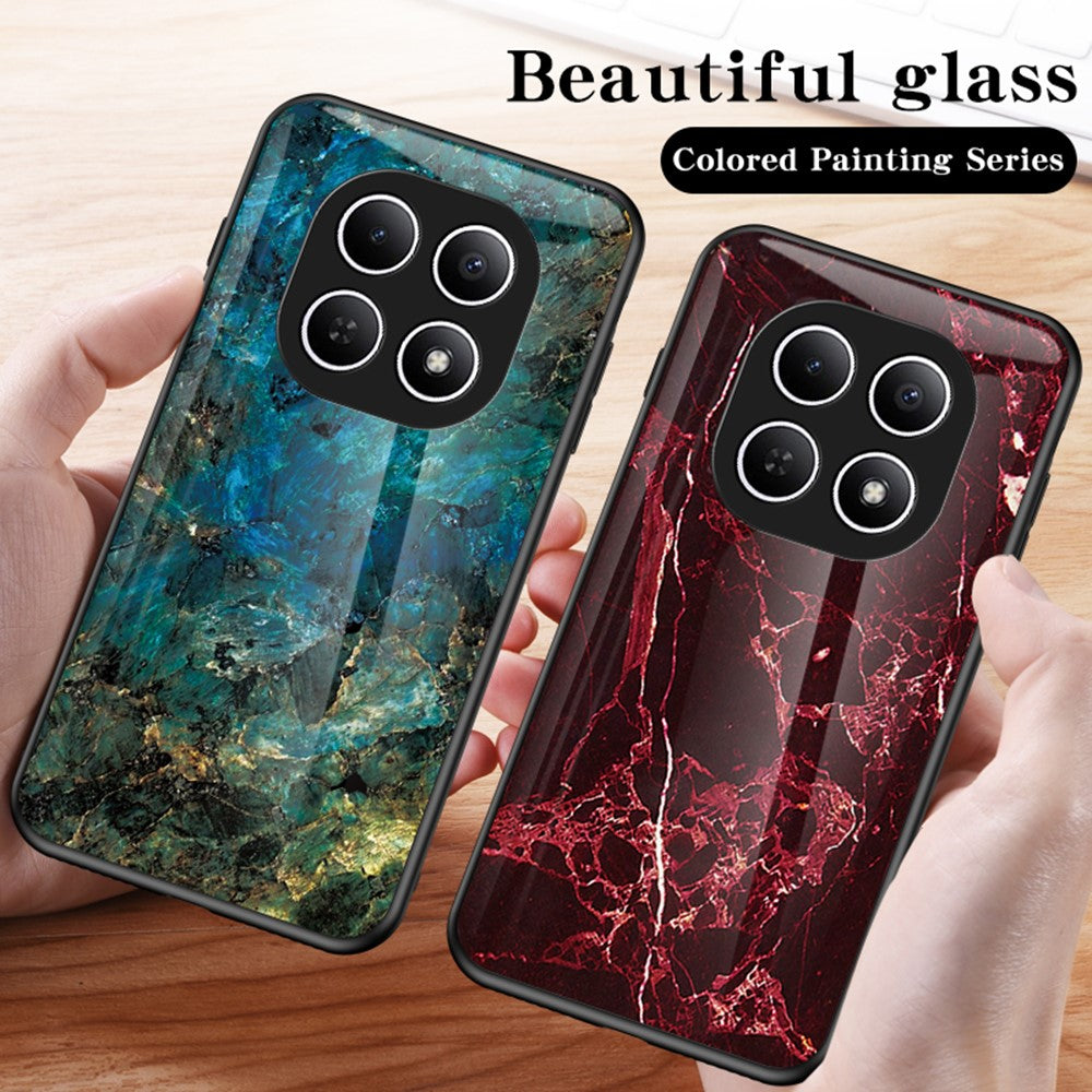 Phone Case For Xiaomi Poco M8 5G / Redmi Note 15 5G (Global) Marble Pattern Tempered Glass + PC + TPU Protective Phone Cover