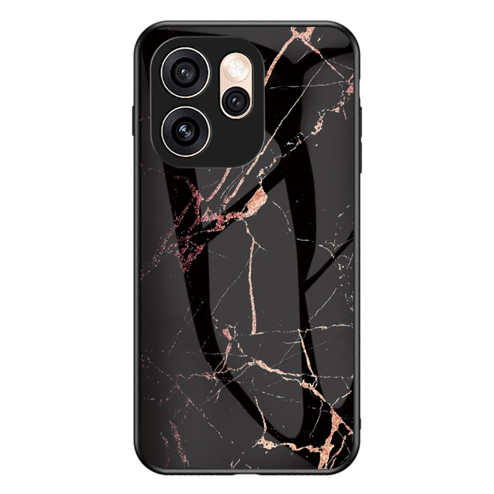 Phone Case For Oppo Reno15 Pro Max 5G (Global)  /  Reno15 Pro 5G (China) Marble Pattern Tempered Glass + PC + TPU Protective Phone Cover
