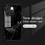 Phone Case For Oppo Reno15 Pro Max 5G (Global)  /  Reno15 Pro 5G (China) Marble Pattern Tempered Glass + PC + TPU Protective Phone Cover