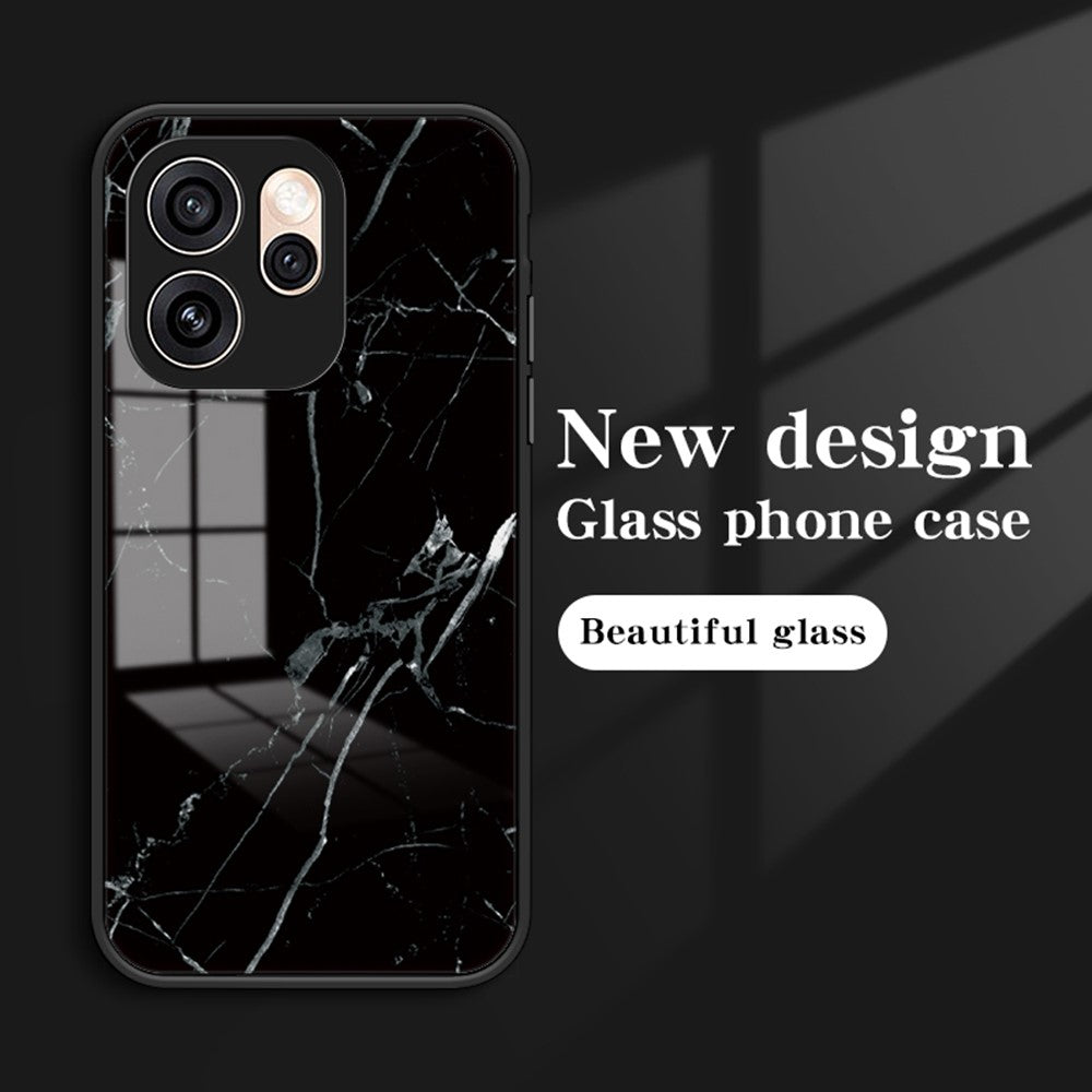 Phone Case For Oppo Reno15 Pro Max 5G (Global)  /  Reno15 Pro 5G (China) Marble Pattern Tempered Glass + PC + TPU Protective Phone Cover