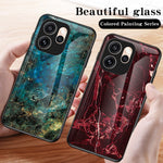 Phone Case For Oppo Reno15 Pro Max 5G (Global)  /  Reno15 Pro 5G (China) Marble Pattern Tempered Glass + PC + TPU Protective Phone Cover