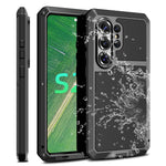 For Samsung Galaxy S26 Ultra Case Silicone + Metal Phone Cover with Tempered Glass Screen Protector