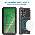 For Samsung Galaxy S26 Ultra Case Silicone + Metal Phone Cover with Tempered Glass Screen Protector