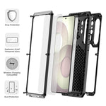 For Samsung Galaxy S26 Ultra Case Silicone + Metal Phone Cover with Tempered Glass Screen Protector