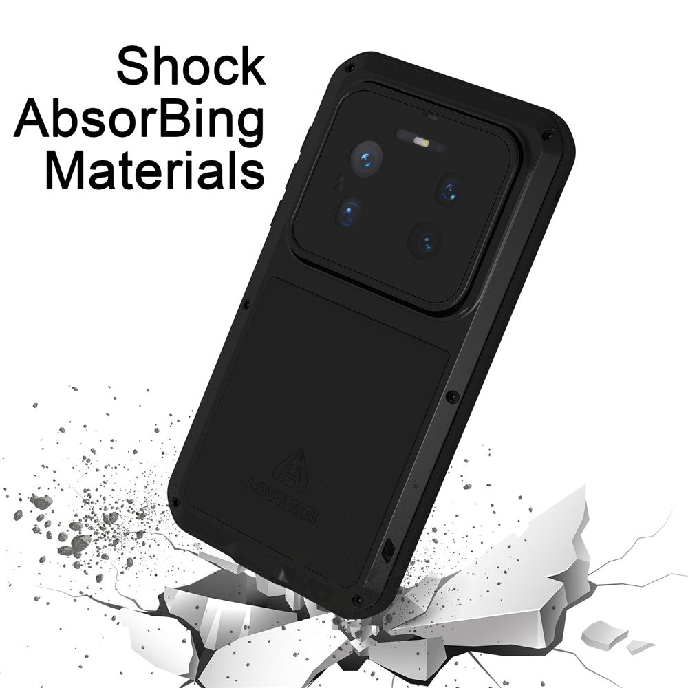 LOVE MEI-cover til Huawei Mate 80 Pro Max i metal + silikone, fuldt telefoncover med hærdet glasfilm