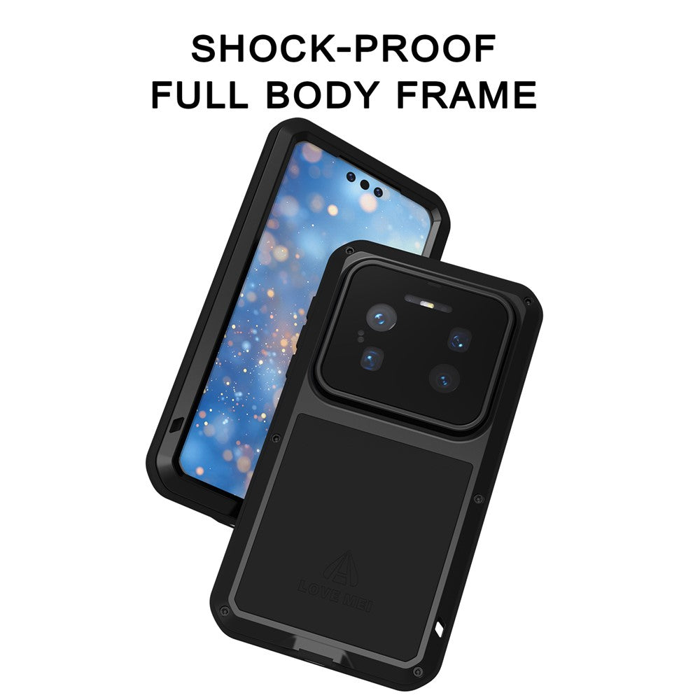 LOVE MEI-cover til Huawei Mate 80 Pro Max i metal + silikone, fuldt telefoncover med hærdet glasfilm