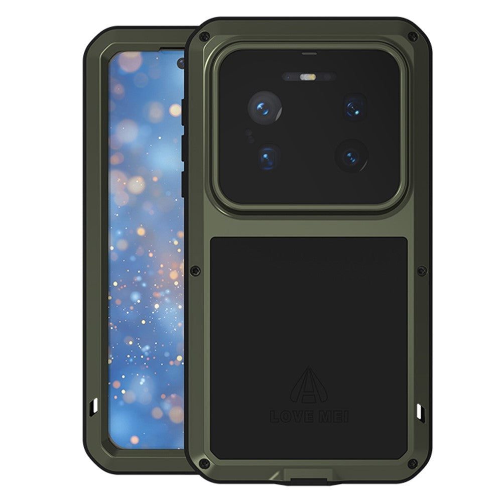 LOVE MEI-cover til Huawei Mate 80 Pro Max i metal + silikone, fuldt telefoncover med hærdet glasfilm