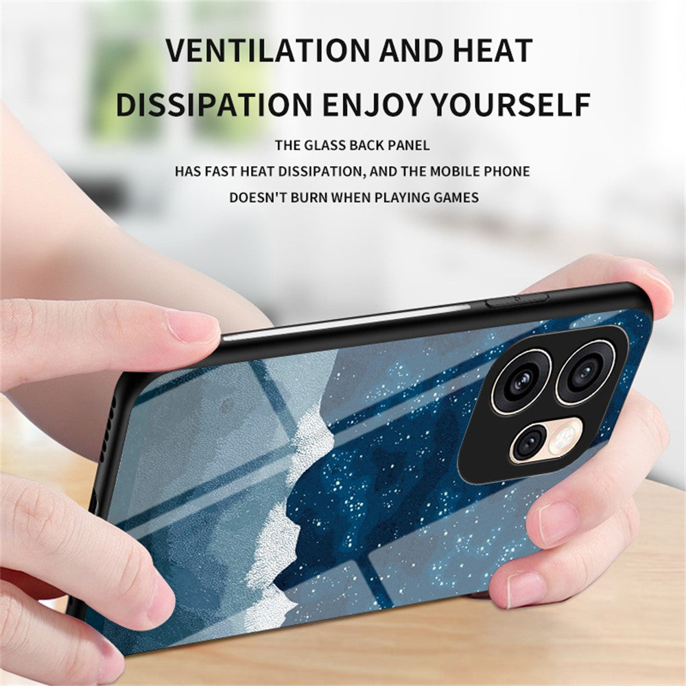 Phone Case For Oppo Reno15 Pro Max 5G (Global)  /  Reno15 Pro 5G (China) Starry Sky Pattern Tempered Glass Phone Cover