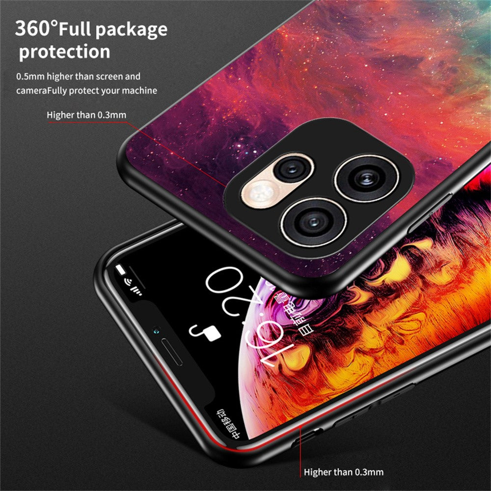 Phone Case For Oppo Reno15 Pro Max 5G (Global)  /  Reno15 Pro 5G (China) Starry Sky Pattern Tempered Glass Phone Cover