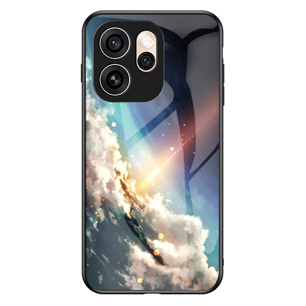 Phone Case For Oppo Reno15 Pro Max 5G (Global)  /  Reno15 Pro 5G (China) Starry Sky Pattern Tempered Glass Phone Cover