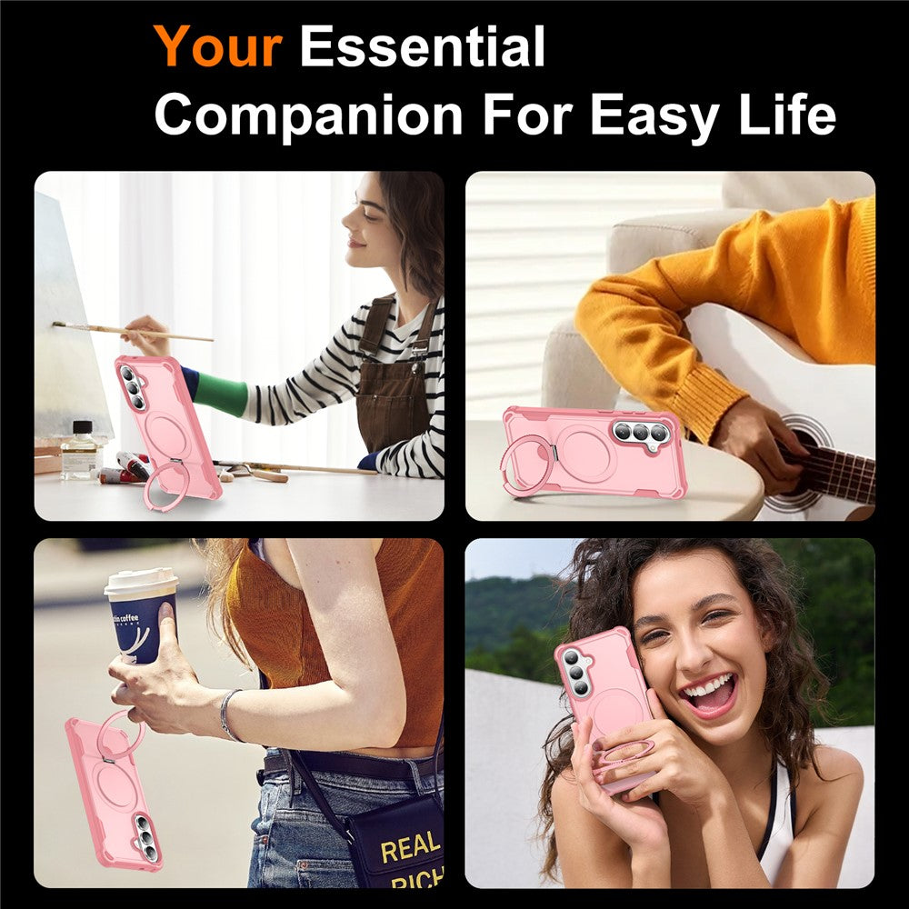 For Samsung Galaxy S26+ Magnetic Case Kickstand TPU + PC Shockproof Phone Back Cover