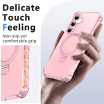 For Samsung Galaxy S26+ Magnetic Case Matte Kickstand Hybrid Phone Cover Small Wavy Edge