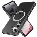 For Samsung Galaxy S26+ Magnetic Case Matte Kickstand Hybrid Phone Cover Small Wavy Edge