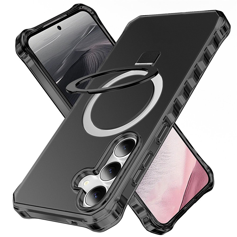 For Samsung Galaxy S26+ Magnetic Case Matte Kickstand Hybrid Phone Cover Small Wavy Edge