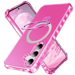 For Samsung Galaxy S26+ Magnetic Case Matte Kickstand Hybrid Phone Cover Small Wavy Edge