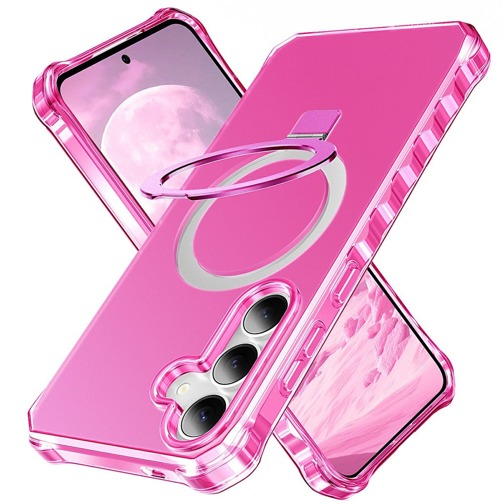 For Samsung Galaxy S26+ Magnetic Case Matte Kickstand Hybrid Phone Cover Small Wavy Edge