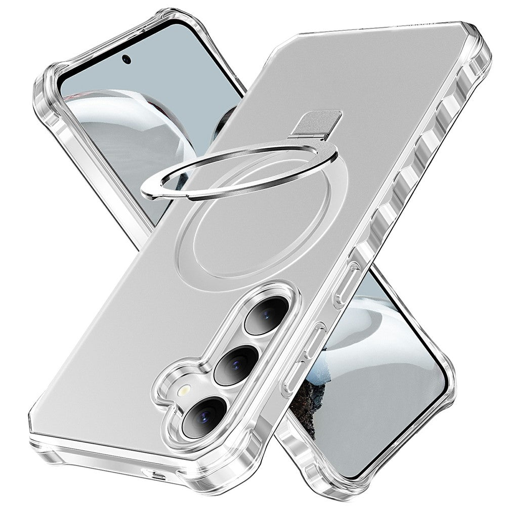 For Samsung Galaxy S26+ Magnetic Case Matte Kickstand Hybrid Phone Cover Small Wavy Edge