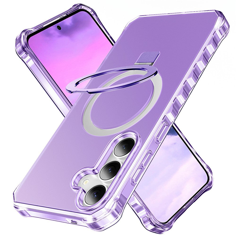 For Samsung Galaxy S26+ Magnetic Case Matte Kickstand Hybrid Phone Cover Small Wavy Edge
