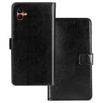 IDEWEI For Samsung Galaxy A04 4G (164.4 x 76.3 x 9.1 mm) PU Leather Flip Case Stand Function Magnetic Closure Wallet Crazy Horse Texture Phone Cover