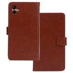 IDEWEI For Samsung Galaxy A04 4G (164.4 x 76.3 x 9.1 mm) PU Leather Flip Case Stand Function Magnetic Closure Wallet Crazy Horse Texture Phone Cover