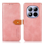 KHAZNEH tegnebogsetui til Xiaomi Redmi Note 15 Pro 4G (Global), magnetisk guldspænde, kohudstekstur, flip-mobilcover i læder med stativ